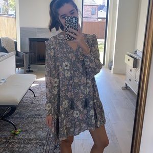 Grey Floral Dress
